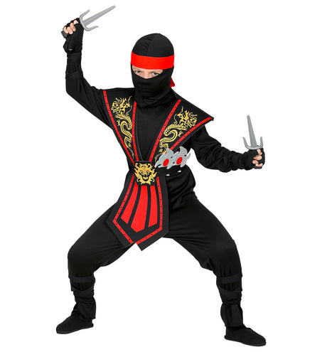Widmann SRL Ninja pak kinderen Kombat rood