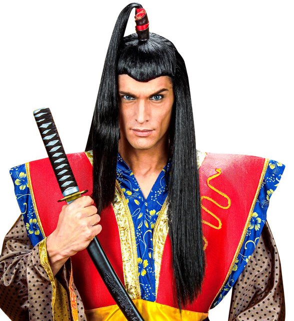 Widmann SRL Ninja pruik Samurai zwart