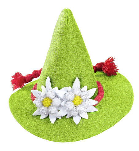 Widmann SRL Oktoberfest hoedje groen met haarclips