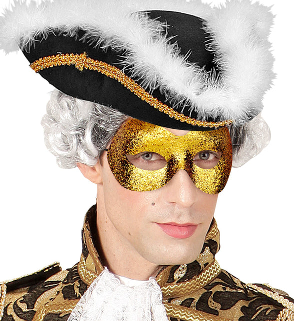 Widmann SRL Oogmasker goud met glitters