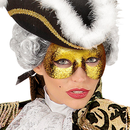 Widmann SRL Oogmasker goud met glitters