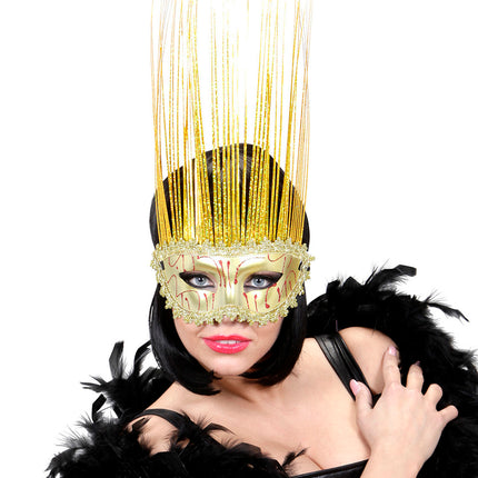 Widmann SRL oogmasker goud met lange punten