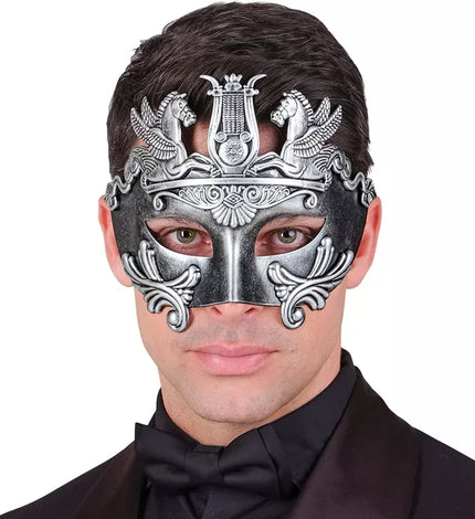 Widmann SRL Oogmasker grieks/romeins zilver Lara