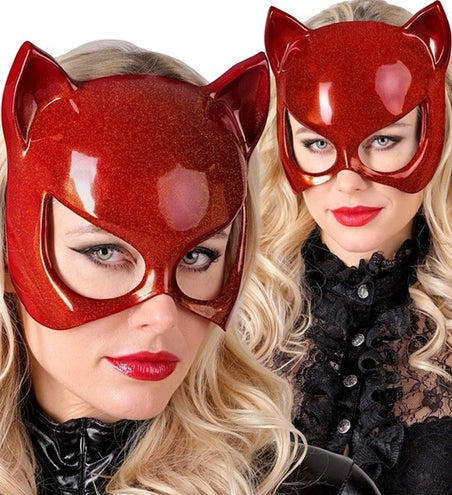 Widmann SRL Oogmasker kat rood Fleur