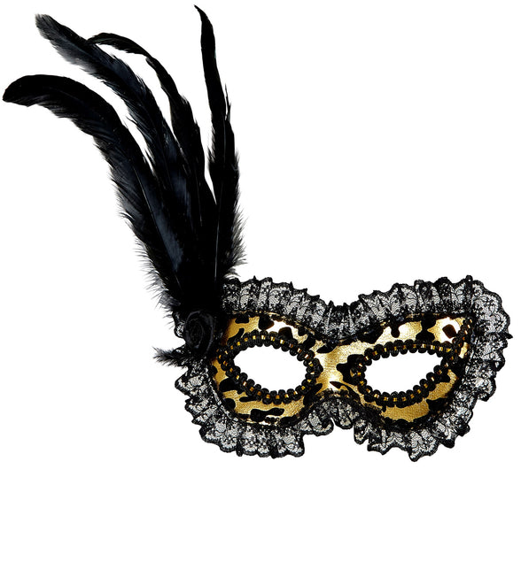 Widmann SRL Oogmasker met kant en veren