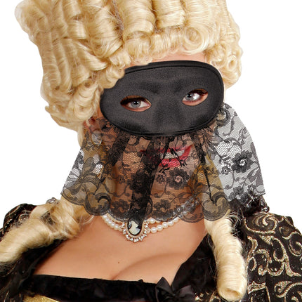 Widmann SRL Oogmasker met kanten sluier zwart