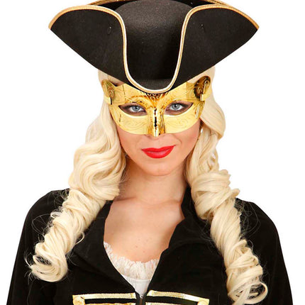 Widmann SRL Oogmasker metallic goud