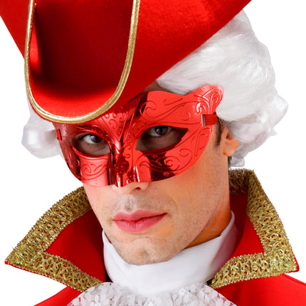 Widmann SRL Oogmasker metallic rood