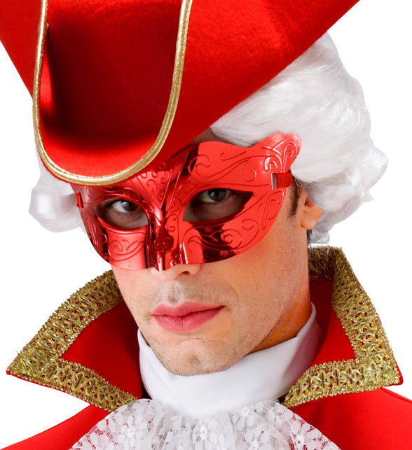 Widmann SRL Oogmasker metallic rood