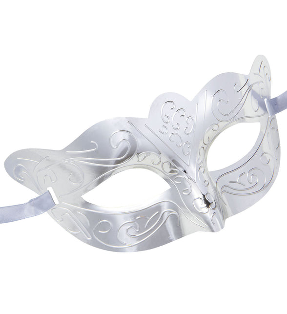 Widmann SRL Oogmasker metallic zilver