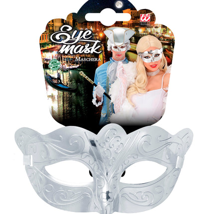 Widmann SRL Oogmasker metallic zilver