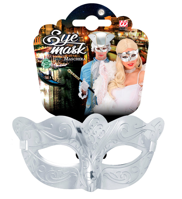 Widmann SRL Oogmasker metallic zilver