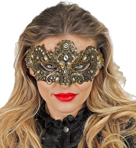 Widmann SRL Oogmasker theater goud Bente