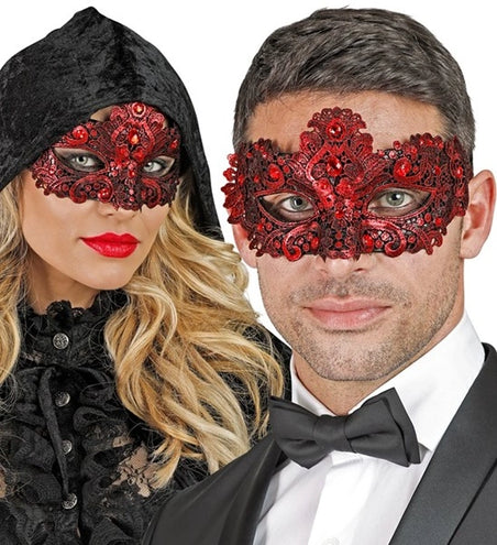 Widmann SRL Oogmasker theater rood Lynn