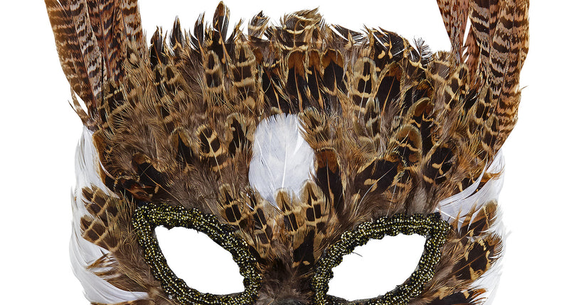 Widmann SRL Oogmasker uil met veren