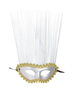 Widmann SRL oogmasker zilver met lange punten