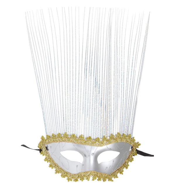 Widmann SRL oogmasker zilver met lange punten