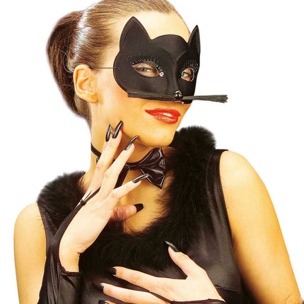 Widmann SRL Oogmasker zwarte kat krabbie