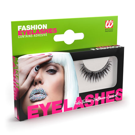 Widmann SRL oogwimpers zilver glitter