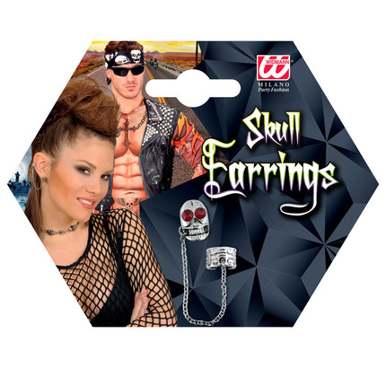 Widmann SRL Oorbel schedel met diamantjes