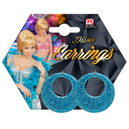 Widmann SRL Oorbellen glitter in azur blauw