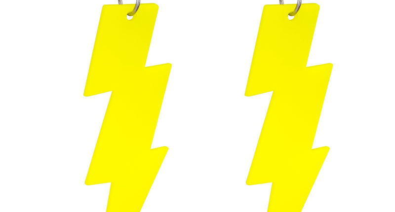 Widmann SRL Oorbellen jaren 80 bliksem neon geel