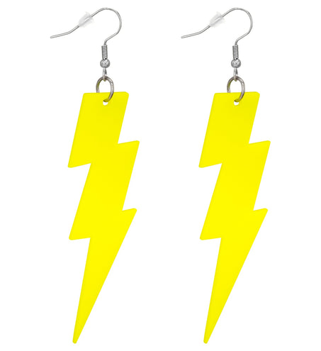 Widmann SRL Oorbellen jaren 80 bliksem neon geel