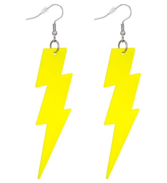 Widmann SRL Oorbellen jaren 80 bliksem neon geel