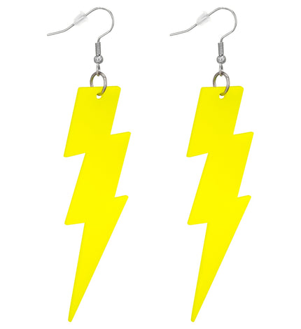 Widmann SRL Oorbellen jaren 80 bliksem neon geel