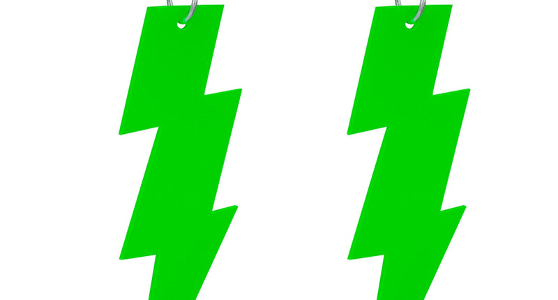 Widmann SRL Oorbellen jaren 80 bliksem  neon groen