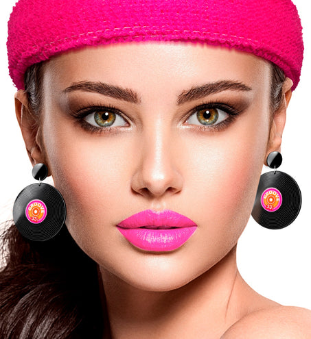 Widmann SRL Oorbellen jaren 80 vinyl grammofoonplaat