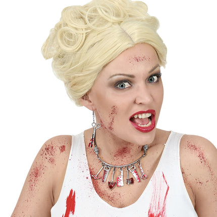 Widmann SRL Oorbellen schaar met bloed