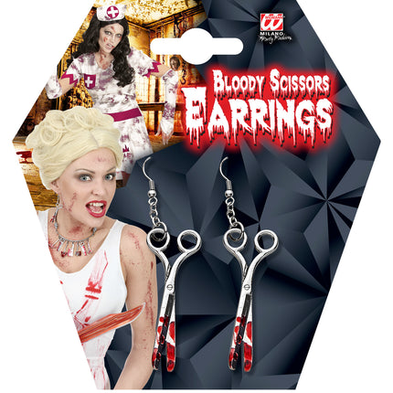 Widmann SRL Oorbellen schaar met bloed