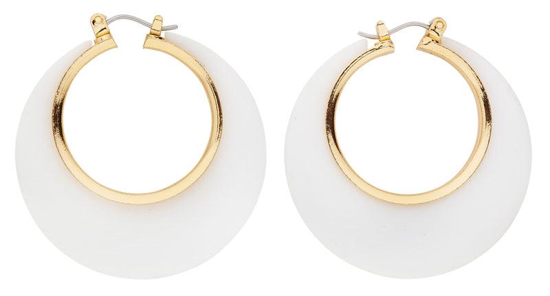 Widmann SRL Oorbellen wit met goud voor discopakjes