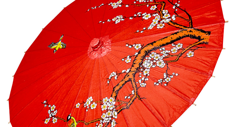 Widmann SRL Oosterse Paraplu Rijstpapier, Rood