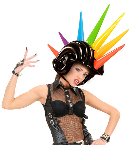 Widmann SRL Opblaasbare gekleurde spike helm