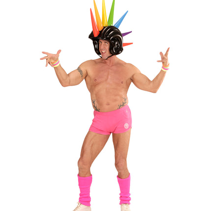 Widmann SRL Opblaasbare gekleurde spike helm