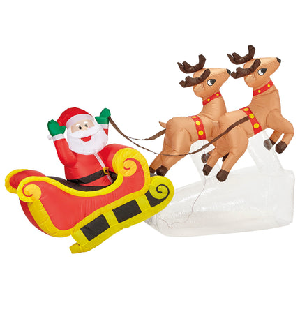 Widmann SRL Opblaasbare kerstman met rendieren 244cm