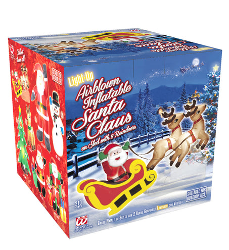 Widmann SRL Opblaasbare kerstman met rendieren 244cm