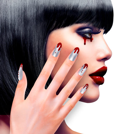 Widmann SRL Opplaknagels zilver met bloed