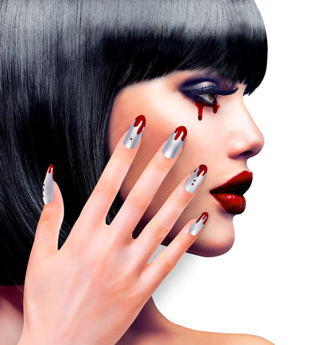 Widmann SRL Opplaknagels zilver met bloed