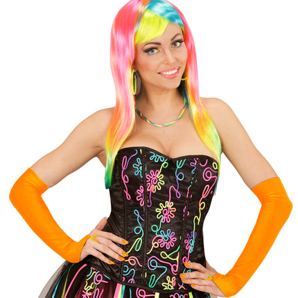 Widmann SRL Oranje neon handschoenen