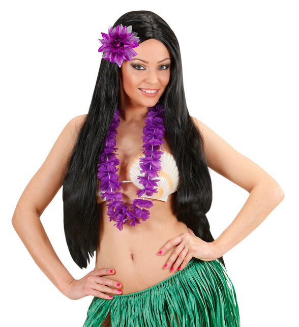 Widmann SRL Paarse bloemen haarclip met glitters