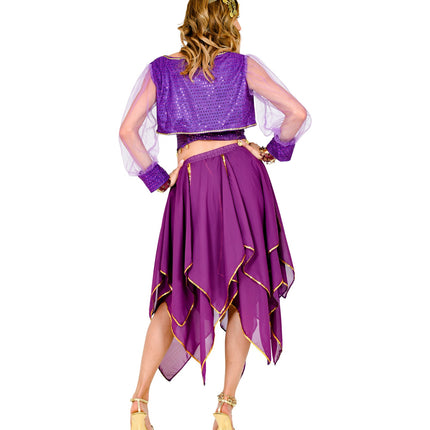 Widmann SRL Paarse chiffon rok