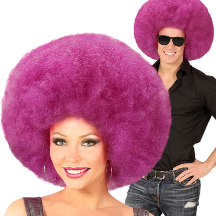 Widmann SRL Paarse oversized Afro pruik