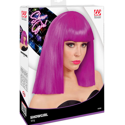 Widmann SRL Paarse pruik showgirl