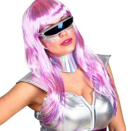 Widmann SRL Paarse pruik universum met kraag