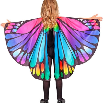 Widmann SRL Paars/roze vlindervleugels en oogmasker kostuum Olivia