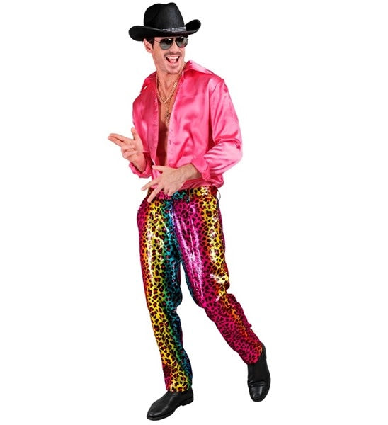 Widmann SRL Pailletten broek regenboog luipaard Vera