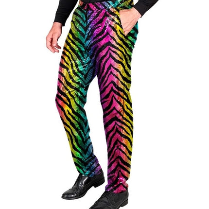 Widmann SRL Pailletten broek regenboog tijger Niels